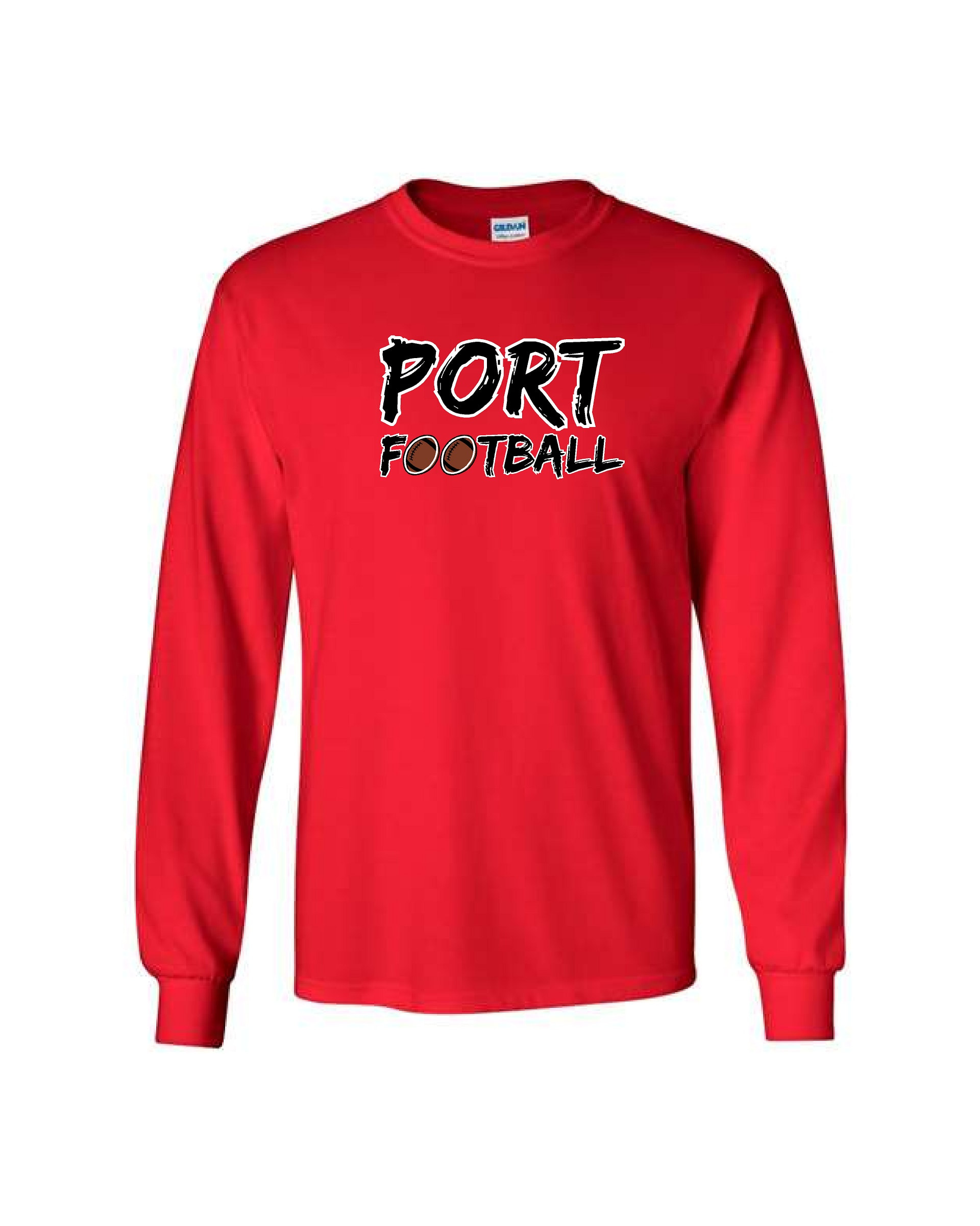 Long Sleeve Tee Shirt - PORT FOOTBALL - RED